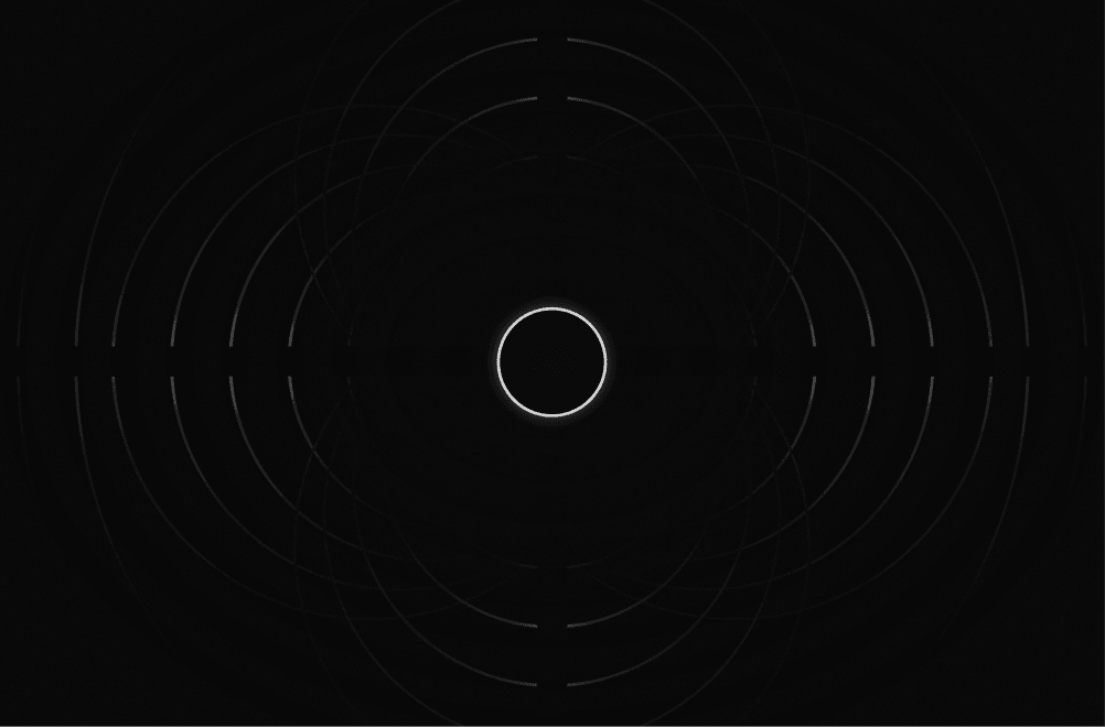 Concentric rings around a central circle on a dark background